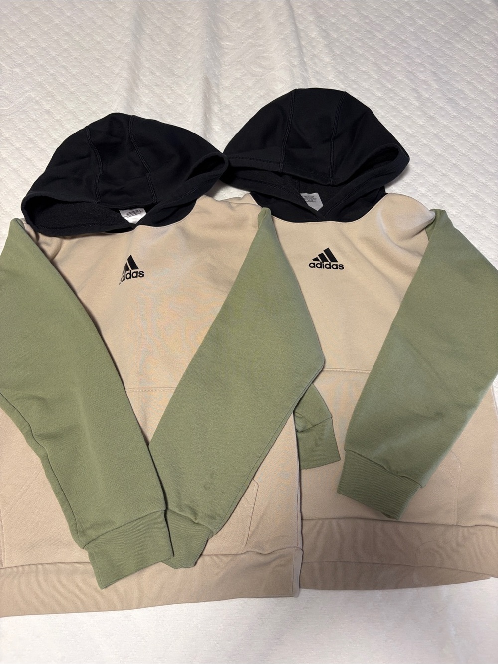 adidas Black and Cream Hoodie with Logo